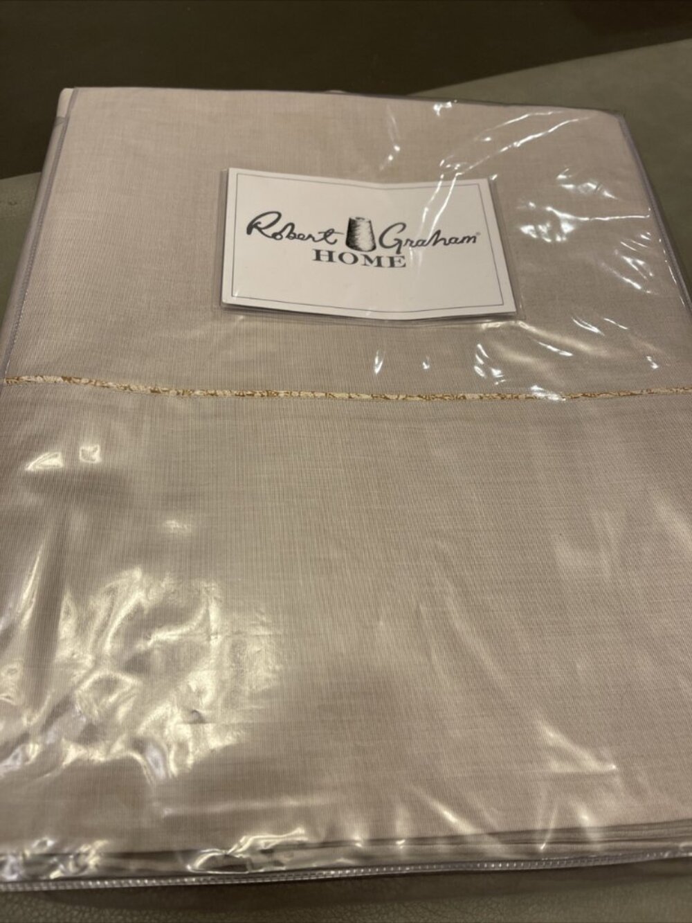 Robert Graham Home Biscotto Queen Flat Sheet Beige Long Staple Cotton